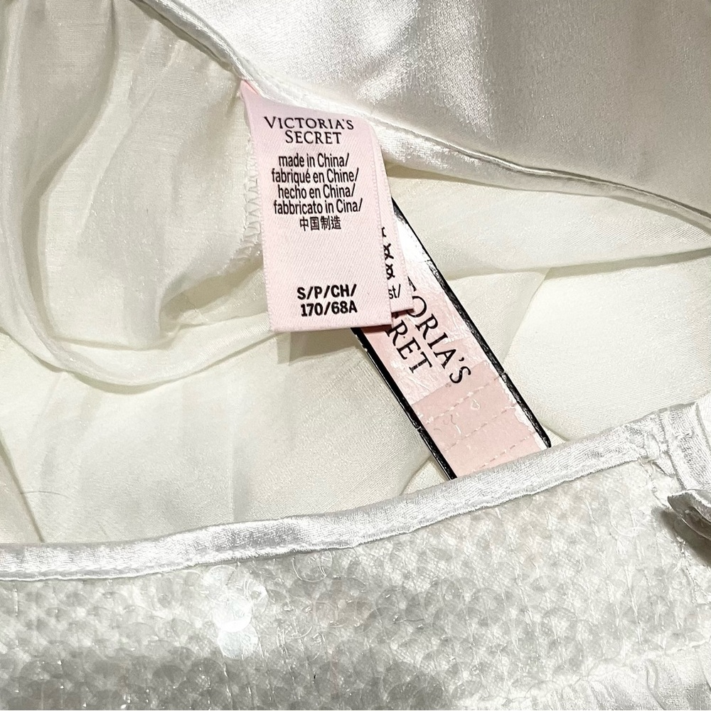 Festival Boho Victorias Secret White Sequin Bridal Formal Hi Lo High Low Skirt S - Picture 4 of 5
